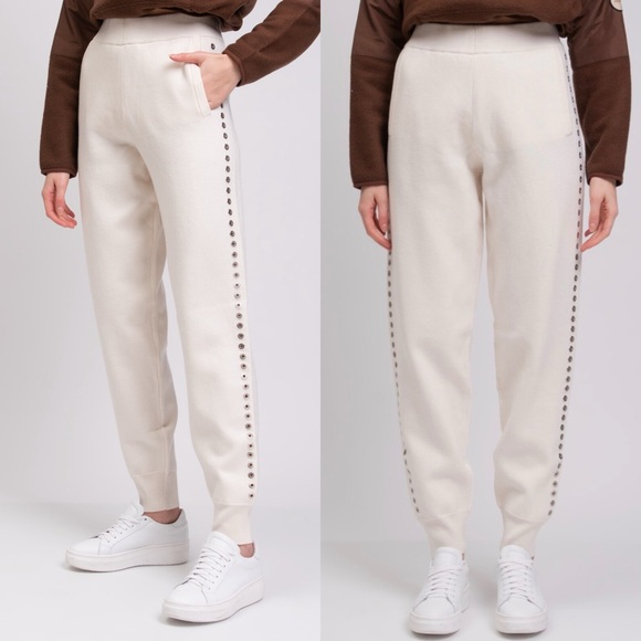 Maje Pants - Maje Portalo Knitted Trousers Cream